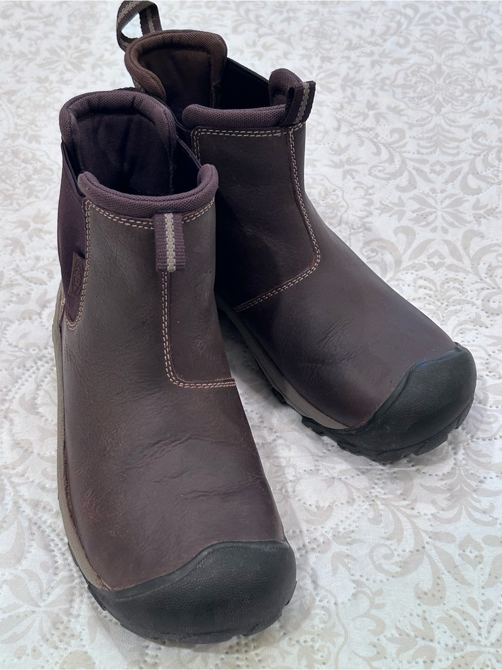 KEEN TARGHEE II WOMEN 7.5 CHELSEA MID BOOT BROWN LEATHER HIKING CHUKKA 1025871 - Picture 4 of 14